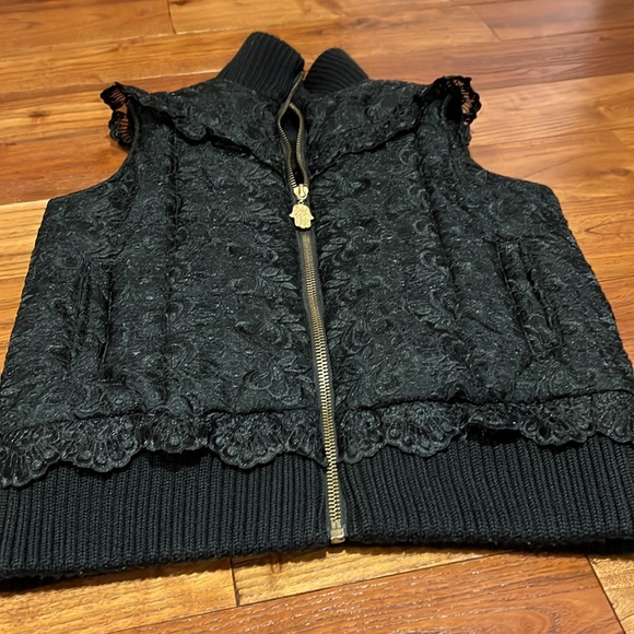 Manouch black lace vest ladies size M ! - Picture 9 of 10